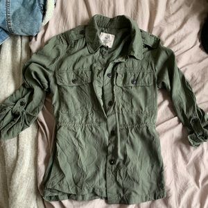Small, army green button up from American Eagle